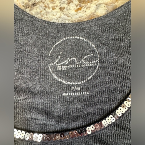 INC sz P/L cropped sweater sequins w matching grey sweater tank top lightweight - Picture 13 of 14